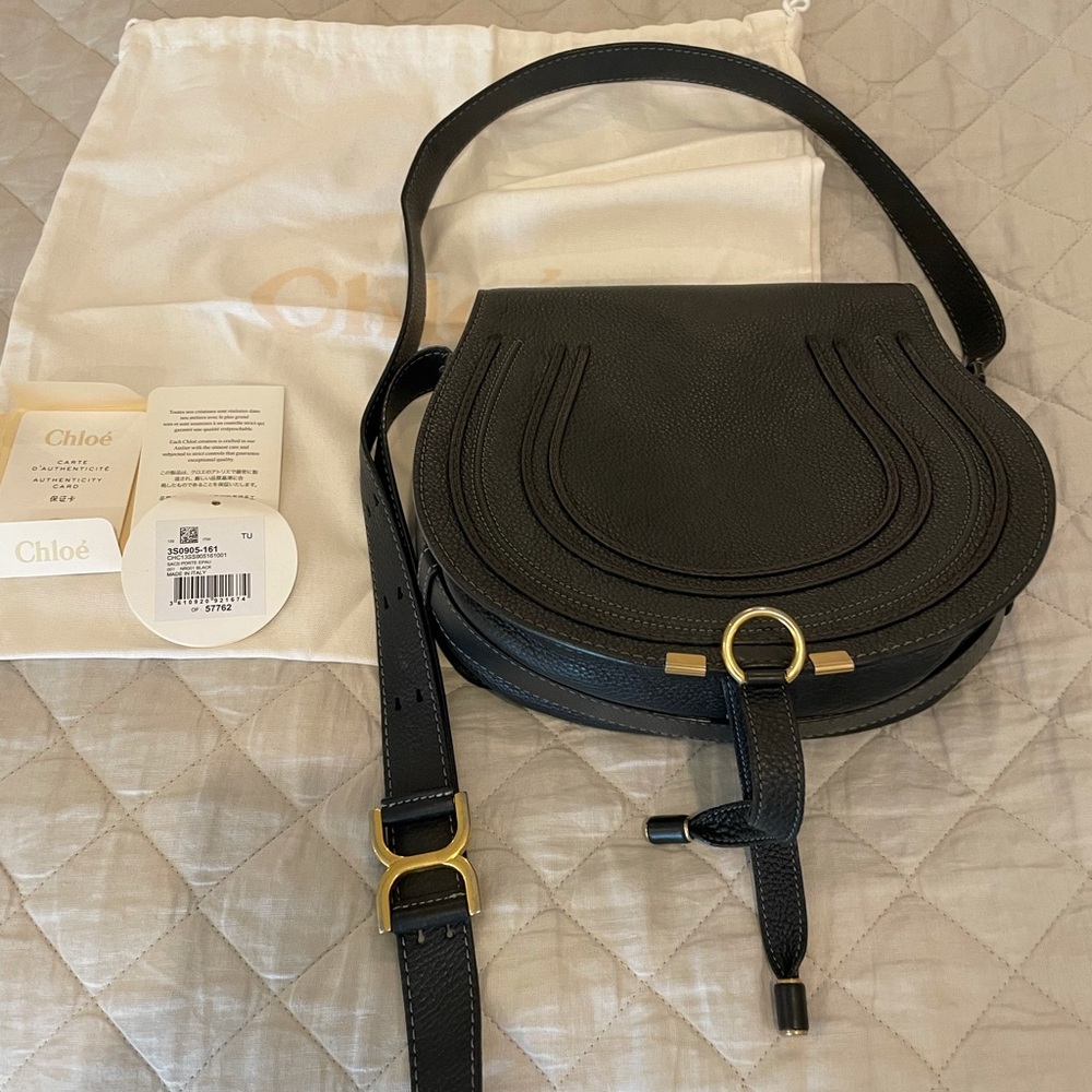 Chloe Marcie Shoulder Bag - Medium - Black